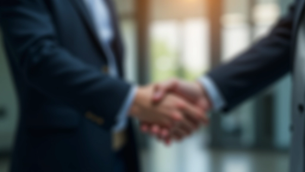 Geschäftsleute beim Handschlag und erfolgreiche Partnerschaft, modernes Büroumfeld