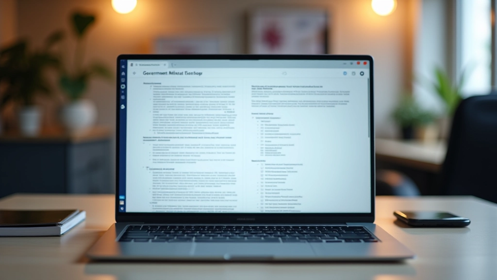 Laptop-Bildschirm mit digitalen Verwaltungsformularen und grünem Häkchen