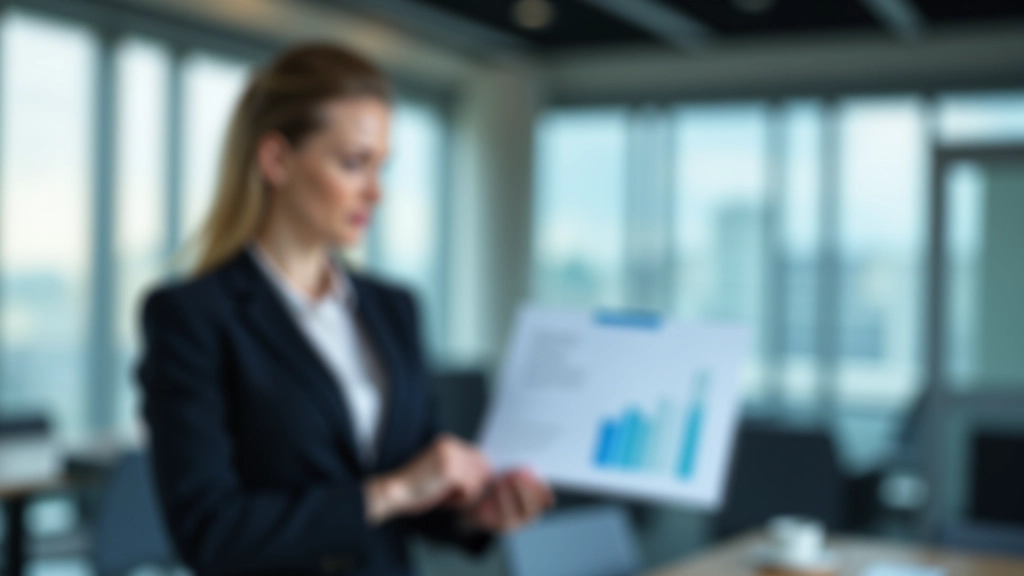 Geschäftsfrau präsentiert Finanzdiagramme und Wirtschaftsstatistiken in modernem Konferenzraum